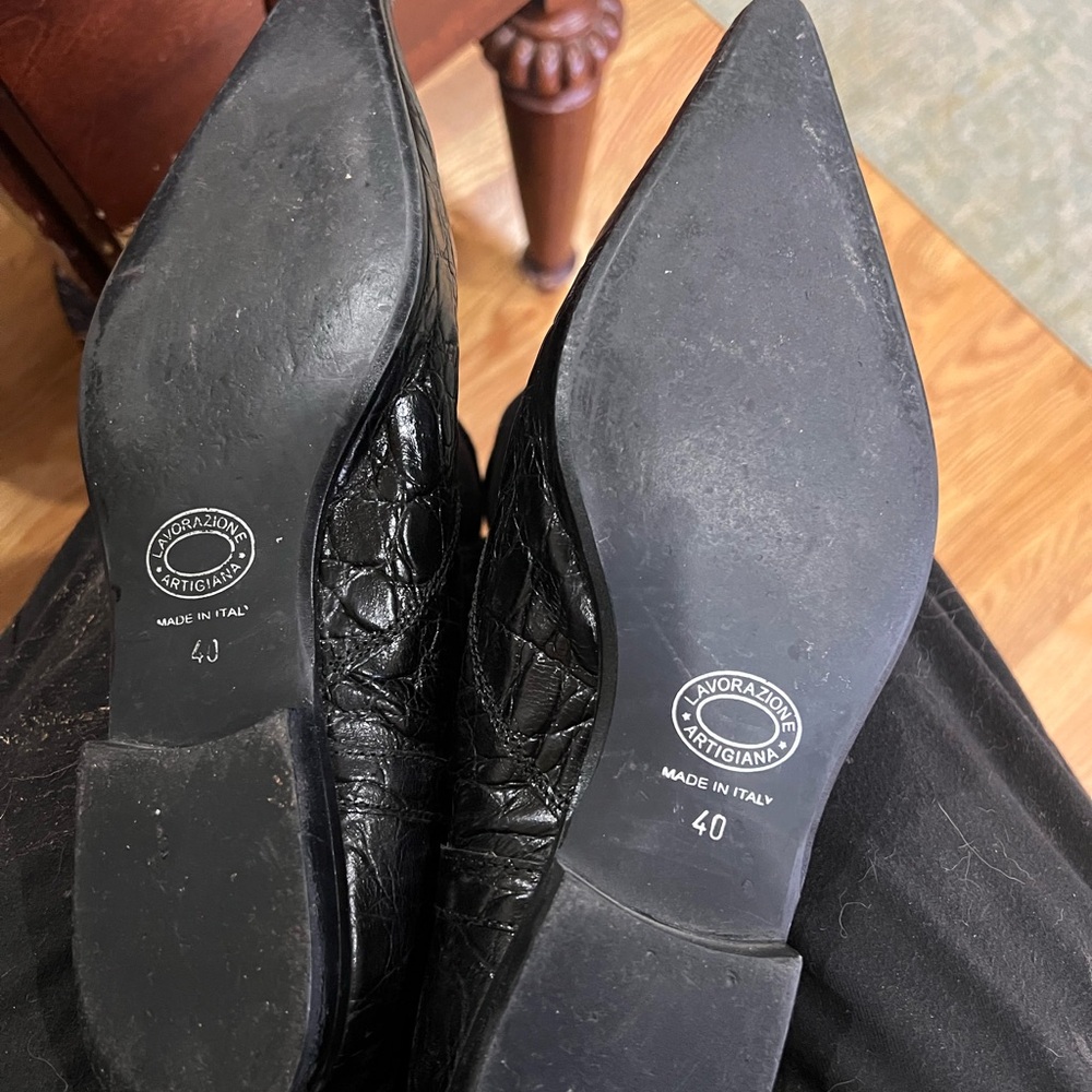 Italian leather boots, black, embossed size 40(9) - Picture 8 of 8